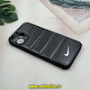 قاب گوشی iPhone 13 Pro Max آیفون پافر چرمی فانتزی Hard محافظ لنز دار طرح NIKE مشکی کد 16114