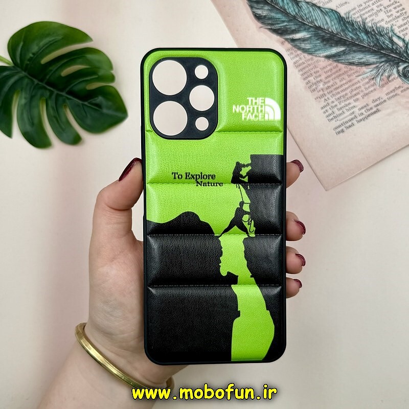 قاب گوشی Redmi 12 - Poco M6 Pro 5G شیائومی پافر چرمی فانتزی Hard محافظ لنز دار طرح The North Face کد 16120