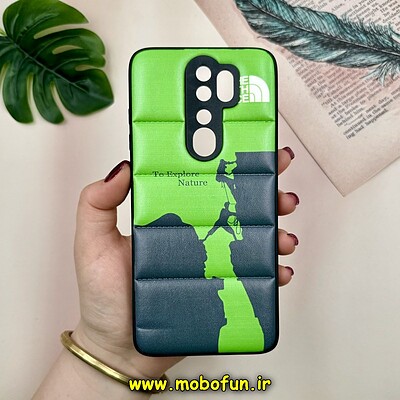 قاب گوشی Redmi Note 8 Pro شیائومی پافر چرمی فانتزی Hard محافظ لنز دار طرح The North Face کد 16126