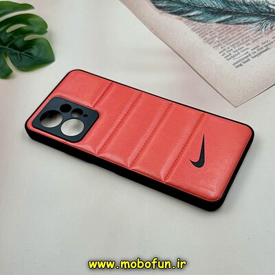 قاب گوشی Redmi Note 12 4G شیائومی پافر چرمی فانتزی Hard محافظ لنز دار طرح NIKE نارنجی کد 16132