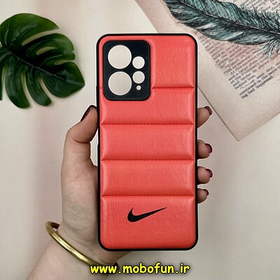 قاب گوشی Redmi Note 12 4G شیائومی پافر چرمی فانتزی Hard محافظ لنز دار طرح NIKE نارنجی کد 16132