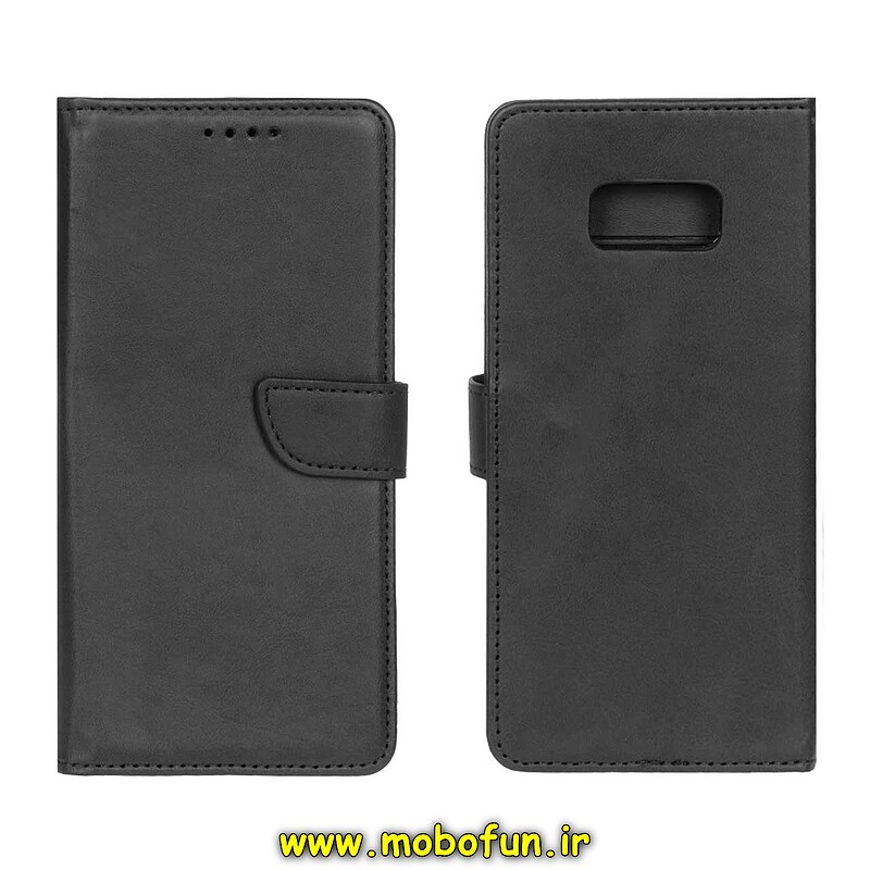 کیف گوشی Galaxy S8 Plus سامسونگ مگنتی طرح چرم کتابی محافظ لنزدار مشکی کد 29754