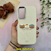 قاب گوشی Galaxy A15 سامسونگ سیلیکونی فانتزی برجسته لنز کرومی لاکچری طرح Lucky everyday کرم کد 16257
