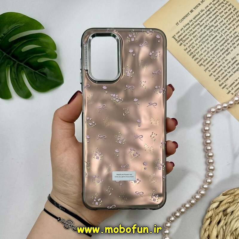 قاب گوشی Galaxy A13 4G - Galaxy A04S سامسونگ اورجینال POUTAP CASE فانتزی سه بعدی لنز کرومی طرح گل زیبا کد 16338