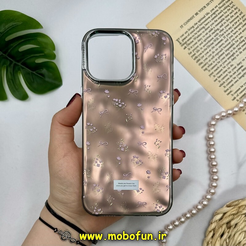 قاب گوشی iPhone 14 Pro Max آیفون اورجینال POUTAP CASE فانتزی سه بعدی لنز کرومی طرح گل زیبا کد 16367