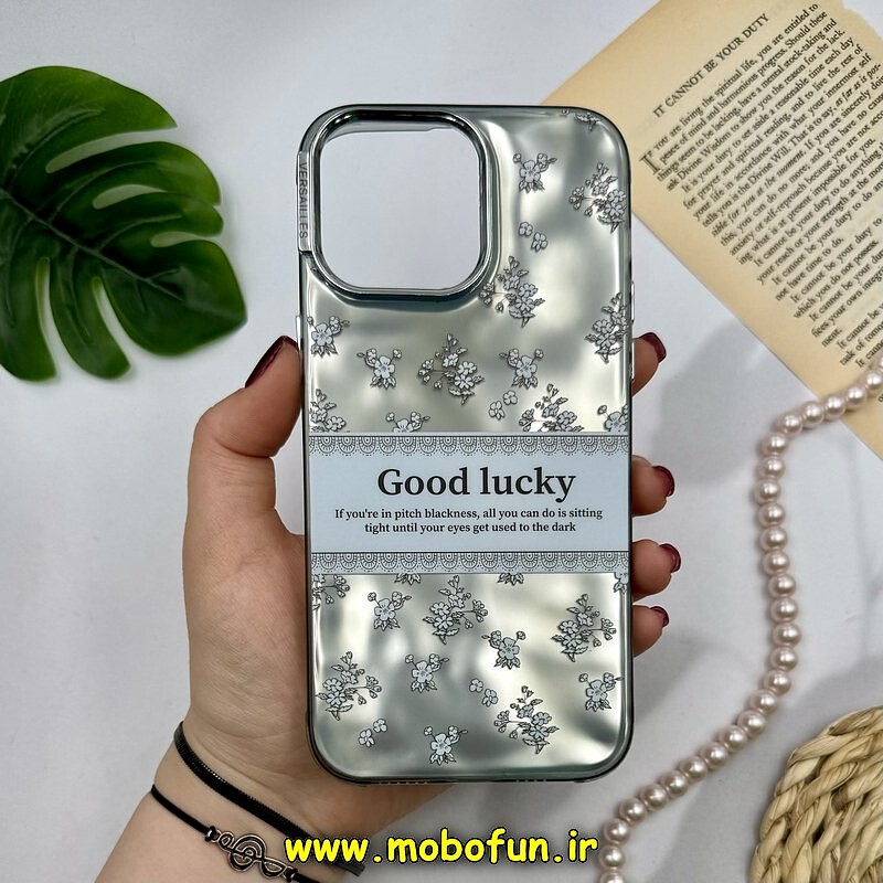 قاب گوشی iPhone 14 Pro Max آیفون اورجینال POUTAP CASE فانتزی سه بعدی لنز کرومی طرح گل زیبا کد 16368