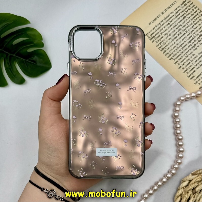 قاب گوشی iPhone 11 Pro Max آیفون اورجینال POUTAP CASE فانتزی سه بعدی لنز کرومی طرح گل زیبا کد 16359