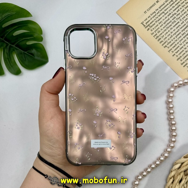 قاب گوشی iPhone 11 آیفون اورجینال POUTAP CASE فانتزی سه بعدی لنز کرومی طرح گل زیبا کد 16357