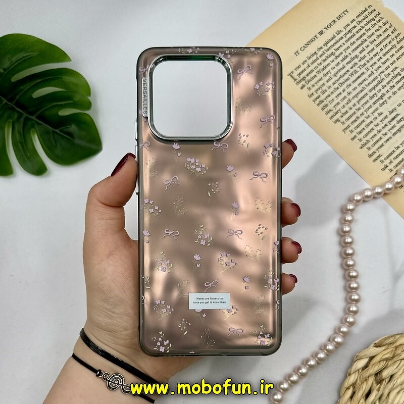 قاب گوشی Poco X6 Pro - Redmi K70E شیائومی اورجینال POUTAP CASE فانتزی سه بعدی لنز کرومی طرح گل زیبا کد 16369