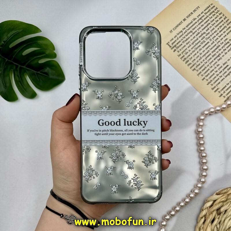 قاب گوشی Redmi 12C - Poco C55 - Redmi 11A شیائومی اورجینال POUTAP CASE فانتزی سه بعدی لنز کرومی طرح گل زیبا کد 16372