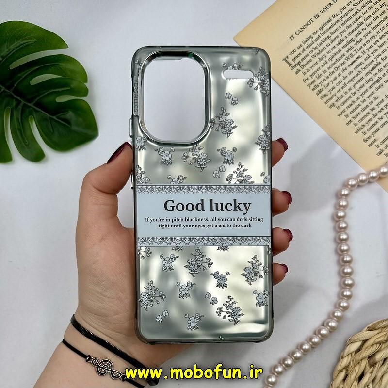 قاب گوشی Redmi Note 13 Pro Plus شیائومی اورجینال POUTAP CASE فانتزی سه بعدی لنز کرومی طرح گل زیبا کد 16385