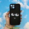قاب گوشی iPhone 14 آیفون طرح سیلیکونی Solid عروسکی فانتزی چاپی محافظ لنزدار طرح چشم مشکی کد 17164