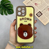 قاب گوشی iPhone 13 Pro Max آیفون سیلیکونی پاک کنی طرح عروسکی برجسته تدی کد 17635