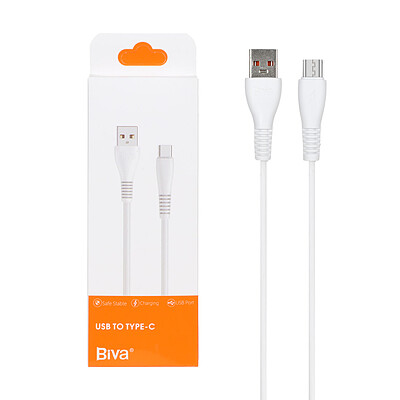 کابل شارژ USB به Type-C بیوا BIVA فست 2.4 آمپر مدل C-07T طول 1 متر کد 30060