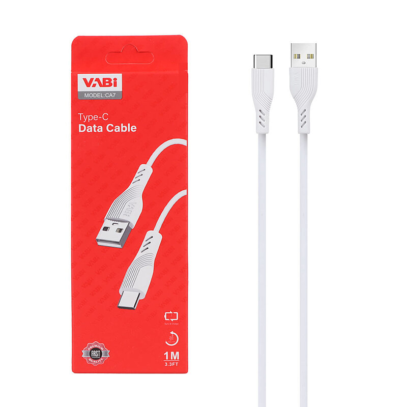 کابل شارژ USB به Type-C وابی VABI مدل CA7 فست 2.4 آمپر طول 1 متر کد 30068