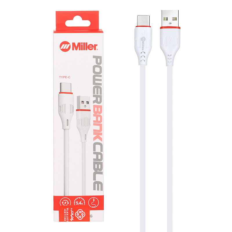 کابل شارژ USB به Type-C میلر Miller فست 25 وات مدل CA-1443 طول 30 سانتی متر کد 30071