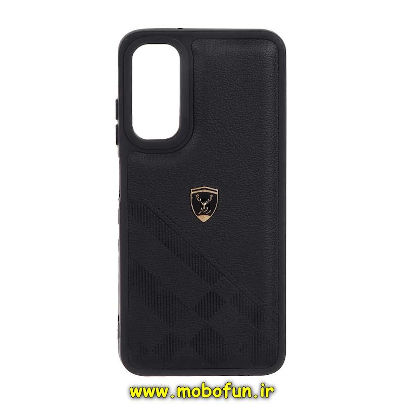 قاب گوشی Galaxy A05S سامسونگ پافر چرمی اورجینال گوزنی لاماری لاکچری دیزاین مشکی کد 40891