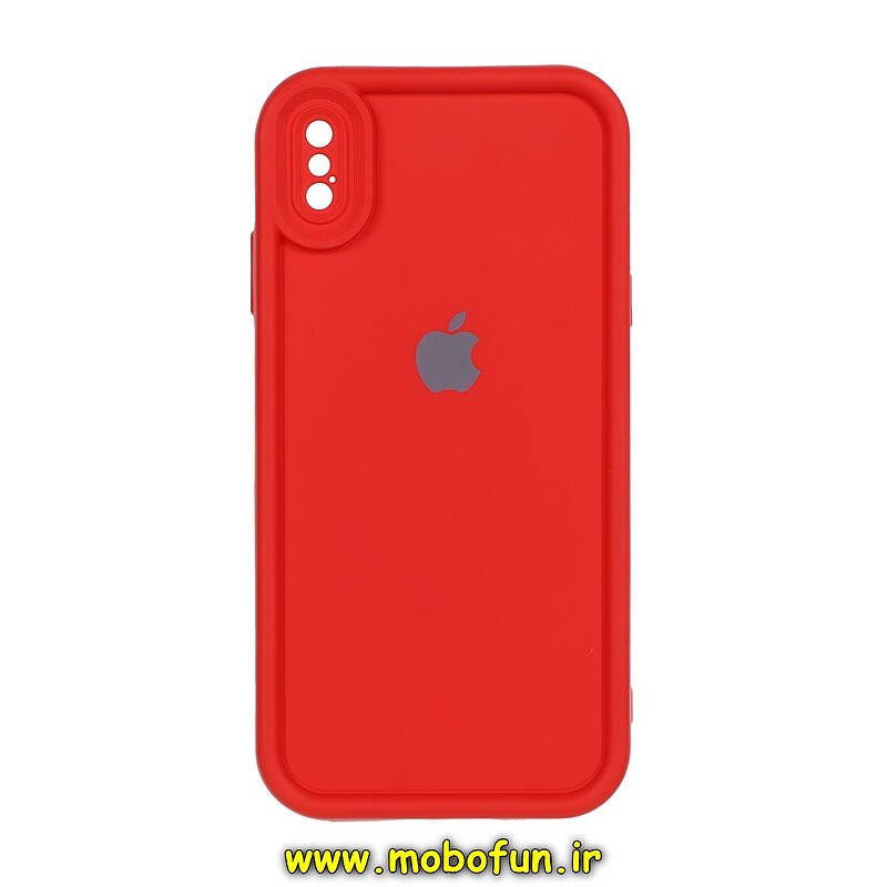 قاب گوشی iPhone XS Max آیفون طرح سیلیکونی Solid محافظ لنزدار قرمز کد 40947