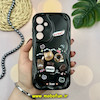 قاب گوشی Galaxy A35 سامسونگ ژله ای سولید SOLID منحنی سه بعدی برجسته عروسکی COFFEE SWEET محافظ لنز دار مشکی کد 18090