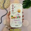 قاب گوشی Galaxy A35 سامسونگ ژله ای سولید SOLID منحنی سه بعدی برجسته عروسکی خانواده باب اسفنجی محافظ لنز دار سفید کد 18092