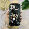قاب گوشی iPhone 14 Pro Max آیفون ژله ای سولید SOLID منحنی سه بعدی برجسته عروسکی COFFEE SWEET محافظ لنز دار مشکی کد 18129