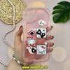 قاب گوشی iPhone 11 Pro Max آیفون ژله ای سولید SOLID منحنی سه بعدی برجسته عروسکی KITTY محافظ لنز دار صورتی کد 18114