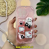 قاب گوشی iPhone 13 Pro آیفون ژله ای سولید SOLID منحنی سه بعدی برجسته عروسکی KITTY محافظ لنز دار صورتی کد 18124
