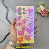قاب گوشی Galaxy S23 Ultra سامسونگ طلقی لاکچری بارلی نگین دار طرح قلب صورتی کد 18268