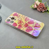قاب گوشی iPhone 15 Pro Max آیفون طلقی لاکچری بارلی نگین دار طرح قلب صورتی کد 18239