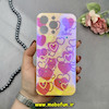 قاب گوشی iPhone 15 Pro Max آیفون طلقی لاکچری بارلی نگین دار طرح قلب صورتی کد 18239