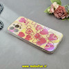 قاب گوشی iPhone 12 Pro Max آیفون طلقی لاکچری بارلی نگین دار طرح قلب صورتی کد 18218