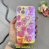 قاب گوشی iPhone 13 آیفون طلقی لاکچری بارلی نگین دار طرح قلب صورتی کد 18221