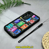 قاب گوشی Galaxy A35 سامسونگ طرح سیلیکونی Solid فانتزی محافظ لنزدار بند دار سیلیکونی لاکچری مشکی کد 19189