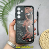 قاب گوشی Galaxy A55 سامسونگ طرح سیلیکونی Solid فانتزی محافظ لنزدار بند دار سیلیکونی طرح گاو لاکچری مشکی کد 19206