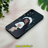 قاب گوشی Galaxy A05S سامسونگ سیلیکونی فانتزی ژله ای محافظ لنز دار طرح ماه و دختر مشکی کد 19286
