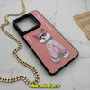 قاب گوشی Redmi Note 13 Pro 5G - Poco X6 شیائومی CASETIFY هارد لاکچری فانتزی طرح گربه گلدوزی صورتی کد 19734