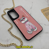 قاب گوشی Galaxy S23 FE سامسونگ CASETIFY هارد لاکچری فانتزی طرح گربه گلدوزی صورتی کد 19737