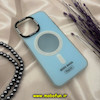 قاب گوشی iPhone 15 Pro Max آیفون هارد طرح مگ سیف لنز کرومی آبی کد E5-19806