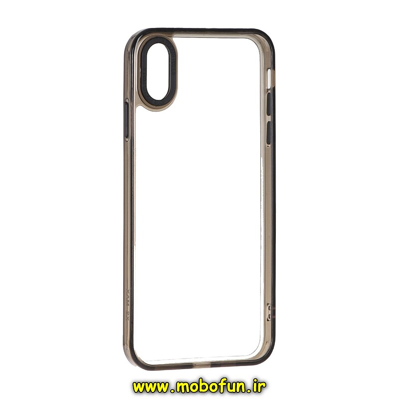 قاب گوشی iPhone XS Max آیفون اورجینال متال کیس Metal پیکسل Pixel طرح پشت طلق شفاف دور سیلیکونی مشکی کد 42765