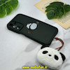 قاب گوشی Galaxy A25 سامسونگ طرح سیلیکونی Solid عروسکی فانتزی برجسته سه بعدی محافظ لنزدار آویزدار پشمالو طرح پاندا کیوت مشکی کد 50125