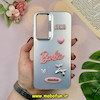 قاب گوشی Galaxy S23 FE سامسونگ So CooL اورجینال فانتزی عروسکی برجسته لوکس نگین دار لنز کرومی طرح BARBIE نقره ای کد 50239