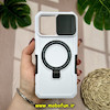 قاب گوشی iPhone 15 Pro Max آیفون طرح ضد ضربه بتمن هولدر دار محافظ لنز دار کشویی پنجره ای مگ سیف سفید کد 50248
