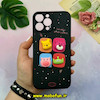 قاب گوشی iPhone 13 Pro Max آیفون سیلیکونی فانتزی عروسکی برجسته GOOD LUCKY محافظ لنزدار مشکی کد 50658