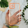 قاب گوشی iPhone 12 Pro Max آیفون اورجینال شبرنگی طرح طلقی شیشه ای شفاف نارنجی کد 43215