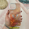 قاب گوشی iPhone 13 Pro Max آیفون اورجینال فانتزی سخت MORE لیزری کرومی طرح آبرنگی کد 43246