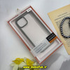قاب گوشی iPhone 15 آیفون اورجینال NEW DESIGN طرح طلقی شیشه ای شفاف کپسولی دور سیلیکونی خاکستری کد 43268
