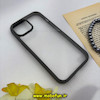 قاب گوشی iPhone 15 آیفون اورجینال NEW DESIGN طرح طلقی شیشه ای شفاف کپسولی دور سیلیکونی خاکستری کد 43268