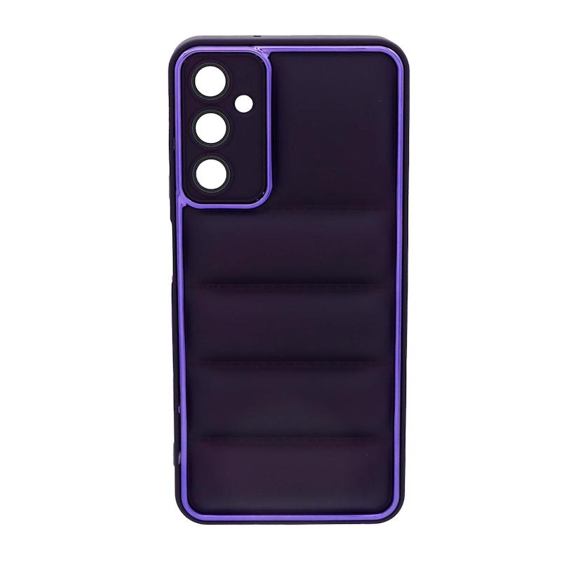 قاب گوشی Galaxy A05S سامسونگ سیلیکون ژله ای پافر PC متال زیر بسته محافظ لنز دار بنفش کد 43472
