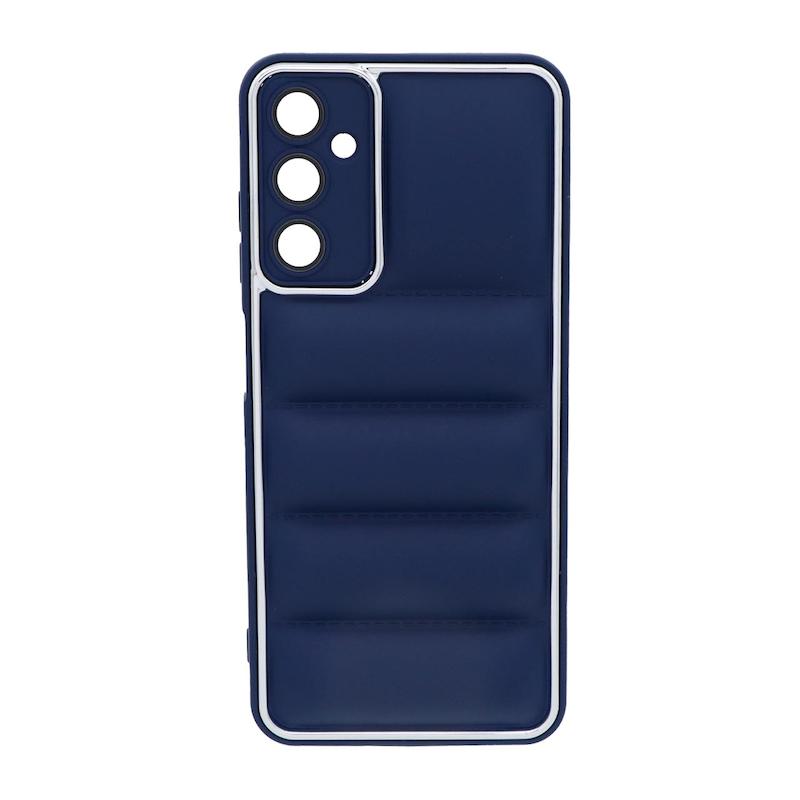 قاب گوشی Galaxy A05S سامسونگ سیلیکون ژله ای پافر PC متال زیر بسته محافظ لنز دار سرمه ای کد 43473
