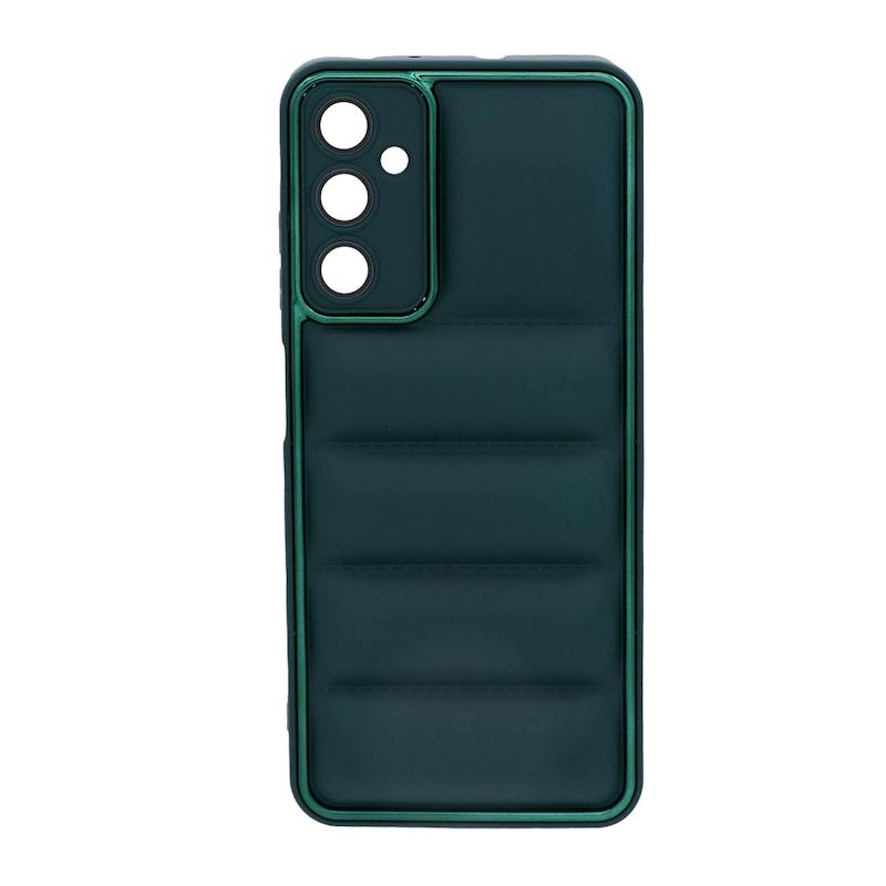 قاب گوشی Galaxy A05S سامسونگ سیلیکون ژله ای پافر PC متال زیر بسته محافظ لنز دار سبز تیره کد 43474